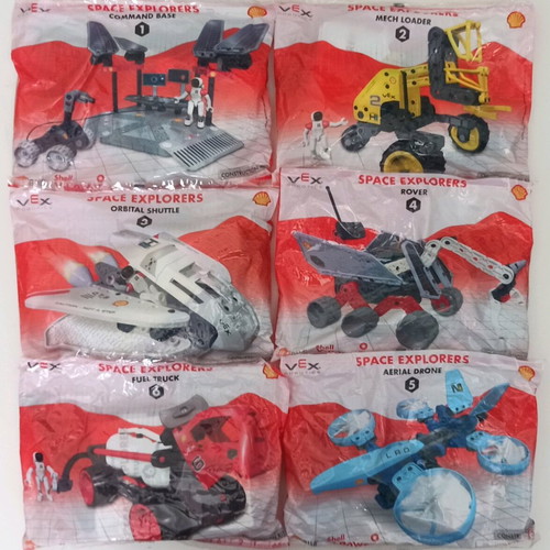 Shell Vex Robotics Space Explorers set of 6 educational assembly toys new