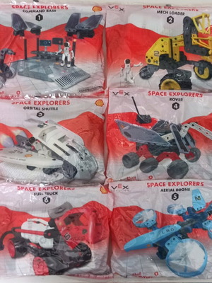 Shell Vex Robotics Space Explorers set of 6 educational assembly toys new