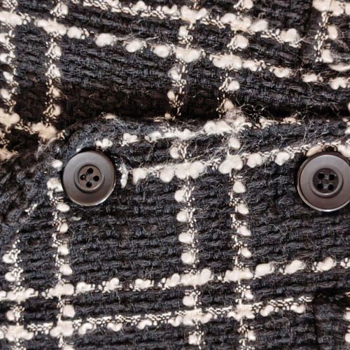 Bouclé black and white skirt and jacket set size L like new