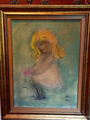Doris oil painting on canvas like new with frame 40x50