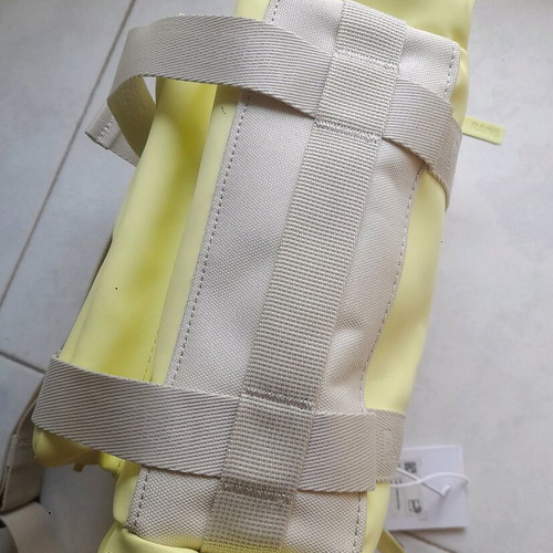 Rains shoulder bag, beige and yellow, waterproof fabric