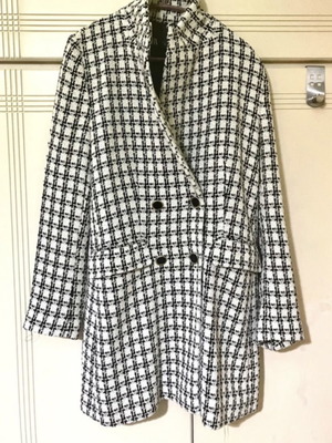 Zara pied-de-poule tweed σακάκι παλτό μέγεθος L σαν καινούργιο