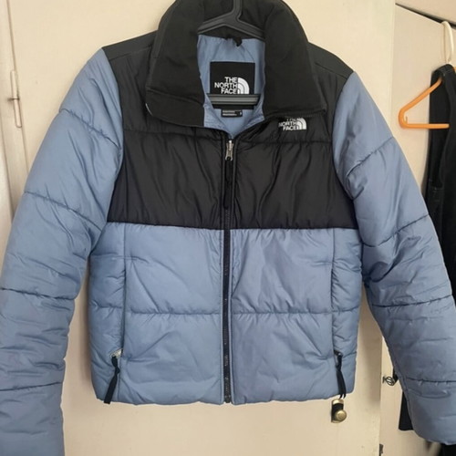 The North Face Retro Nuptse jacket like new, black and turquoise