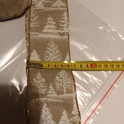 Christmas fabric ribbon set with large white snowflake