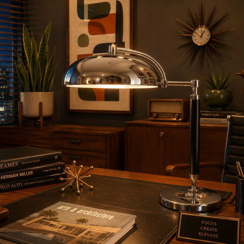 Sviveling desk lamp used