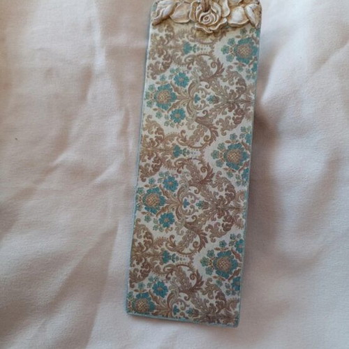 Handmade decoupage wooden bookmark vintage style
