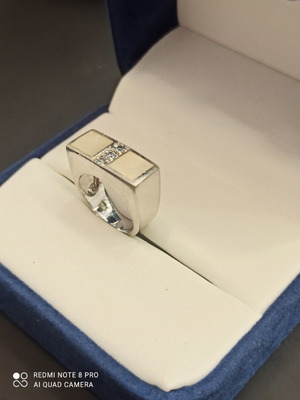 Silver 925 chevalier ring used, size 10 - 50mm circumference