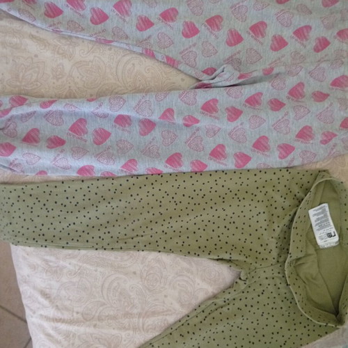 Mothercare girls' leggings set, grey and green, size 4-6 years