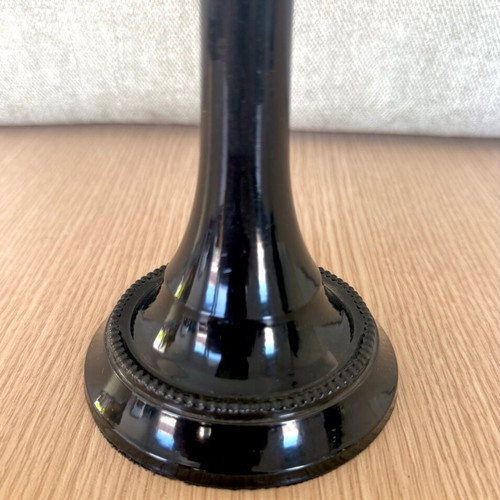 High Aesthetic Black/Gold Candlestick 20cm New