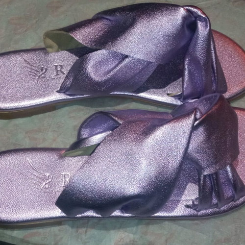 IRIS sandals new, leather lilac metallic, size 39