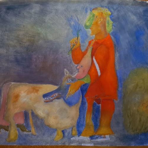 Theoharis More painting on paper new, mixed media 25×40