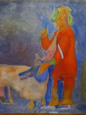 Theoharis More painting on paper new, mixed media 25×40