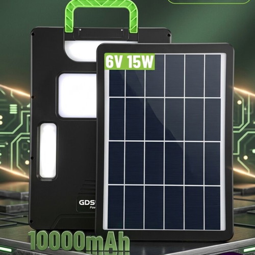 Solar Power Station 10,000mAh 15W with LED Light and USB Type-C