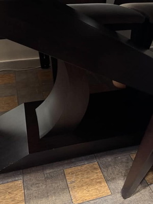 Dining set with six chairs, extendable table