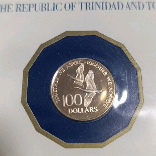 Gold coin Trinidad and Tobago 1976 100 dollars new