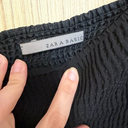 Zara black strapless dress used, size S, lace detail