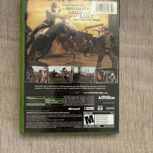 Gun Xbox Original NTSC game, American, complete