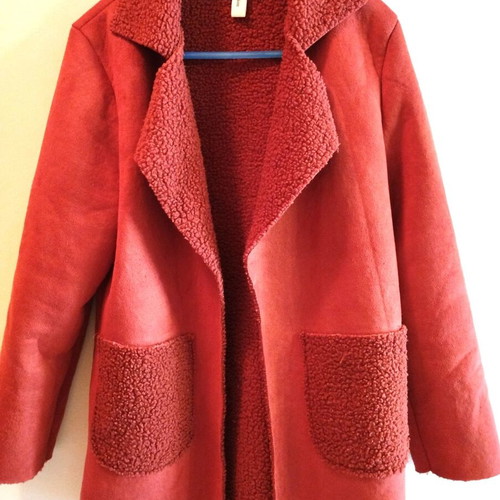 Women's jacket used, warm terracotta with orange tone