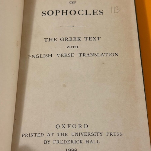 The Antigone of Sophocles used collectible book 1922 Oxford University Press