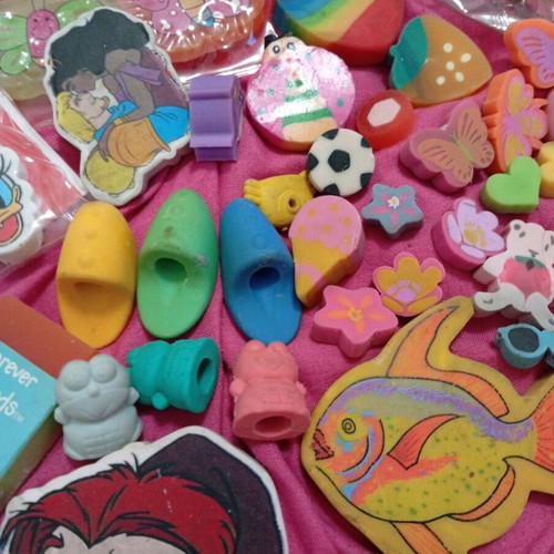 Vintage erasers collection used