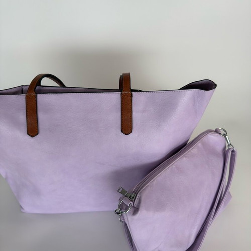 Women’s double lilac shoulder bag new, leatherette
