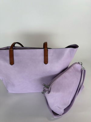 Women’s double lilac shoulder bag new, leatherette