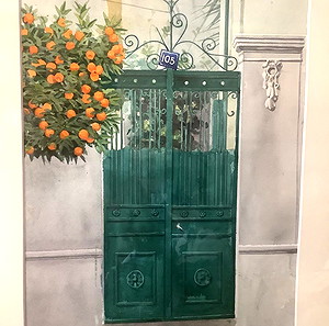 Πίνακας ζωγραφικής Ακουαρέλα 75x58cm του καταξιωμένου ζωγράφου Χρυστόδουλου Γκαλντέμη σε Ασημί κορνίζα 75x58cm