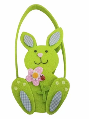 Καλάθι τσόχινο λαγός με χερούλι 21 x 10 x 7cm καινούργιο