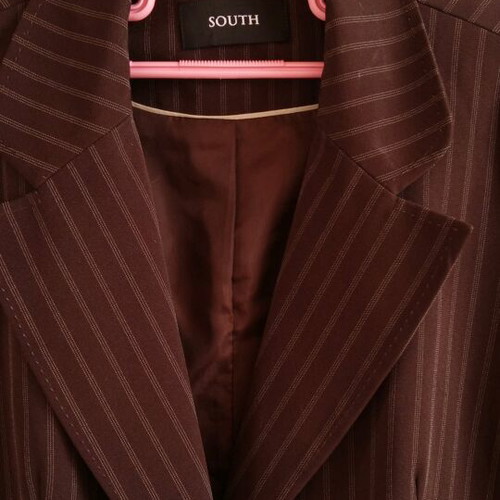 Brown dark South jacket XL with fine stripes like new