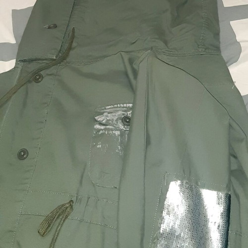 Jacket parka Zara Premium Collection new, khaki with silver details, large oversize