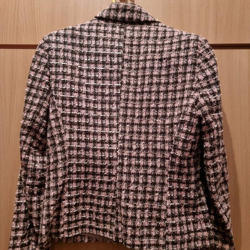 Linwa Vintage single-button checked jacket like new, brown and pink, size 4XL