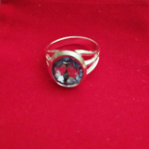 Silver-plated aqua marine ring size 8 new