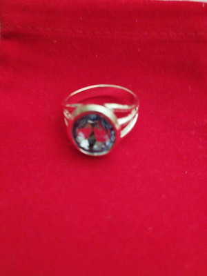 Silver-plated aqua marine ring size 8 new