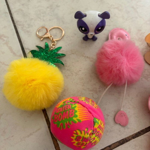 Small toys, figures & keychains set with mirror