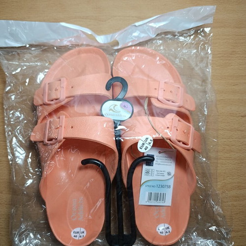 Ocean Addicts women's slippers, coral, adjustable straps