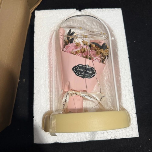 Flower bouquet in glass with led new, gift for Valentine's Day