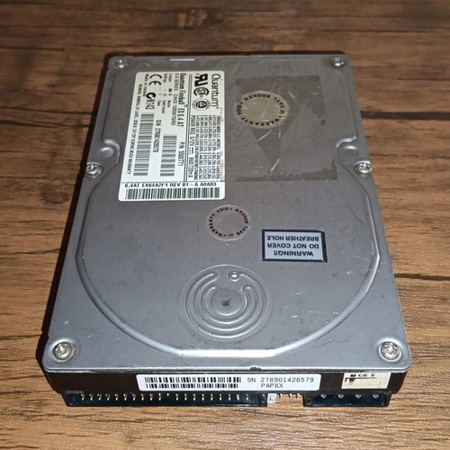 Quantum 6.4GB IDE hard drive used, vintage 5400 RPM 512KB cache