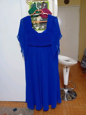 Muslin evening dress blue like new