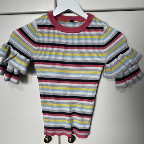 Women's short-sleeve summer blouse XS like new, multicolor