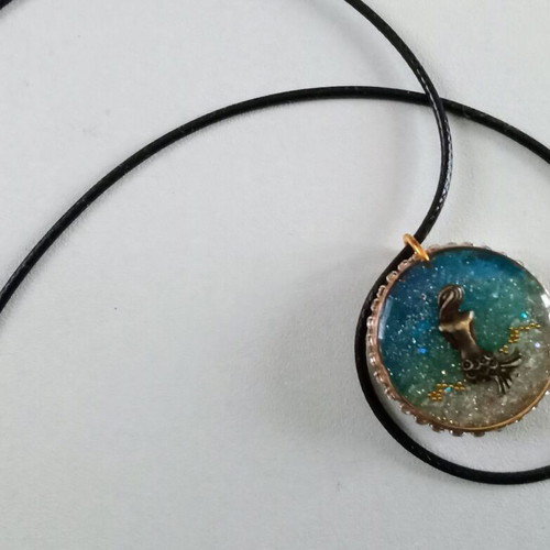 Handmade Mermaid Necklace 2in1 new, blue and gold