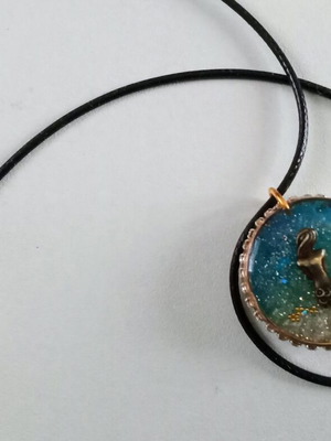 Handmade Mermaid Necklace 2in1 new, blue and gold