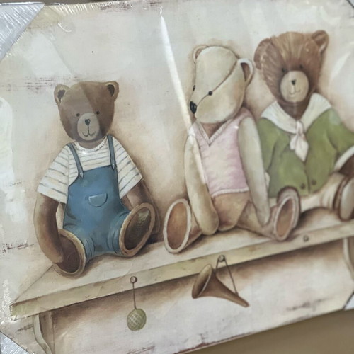 Children's teddy bear wall art large new