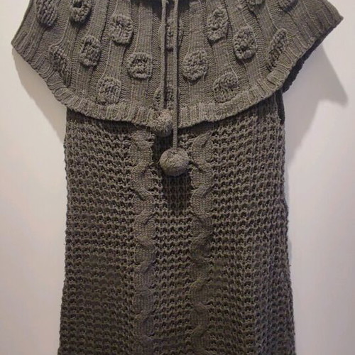 Wool dress short like new, khaki color, size L