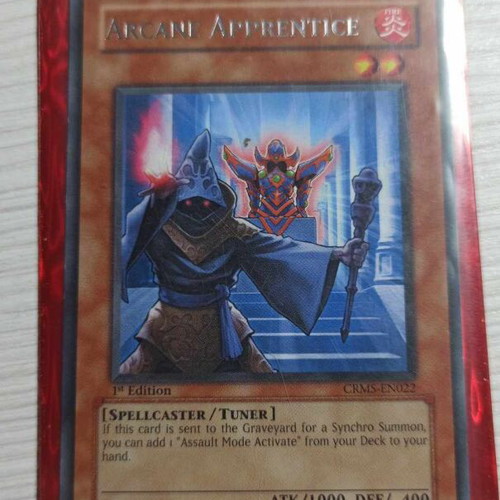 Arcane Apprentice CRMS-EN022 authentic Yugioh card moderate condition