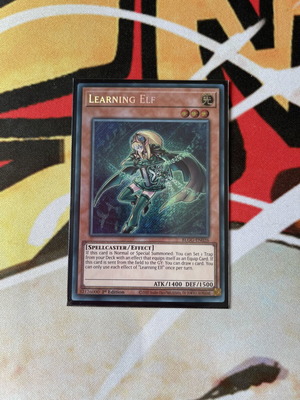Yugioh Learning Elf Secret Rare card near mint