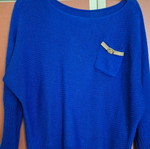 Knitted pullover like new, size M, blue