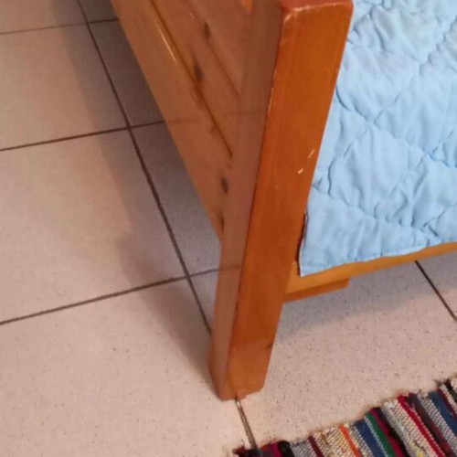 Wooden beds 1.5 used, set of 2 with nearly new mattresses