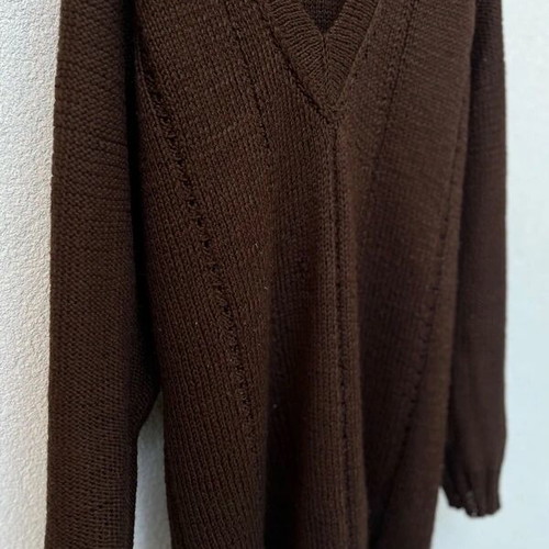 Loose knitted top, brown, size M-L