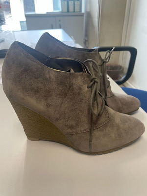 Sam Edelman Suede Gray Ankle Boots Size 39 Like New