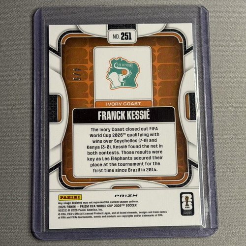 Franck Kessié 4 of 5 Panini Prizm FIFA World Cup 2026 card, like new